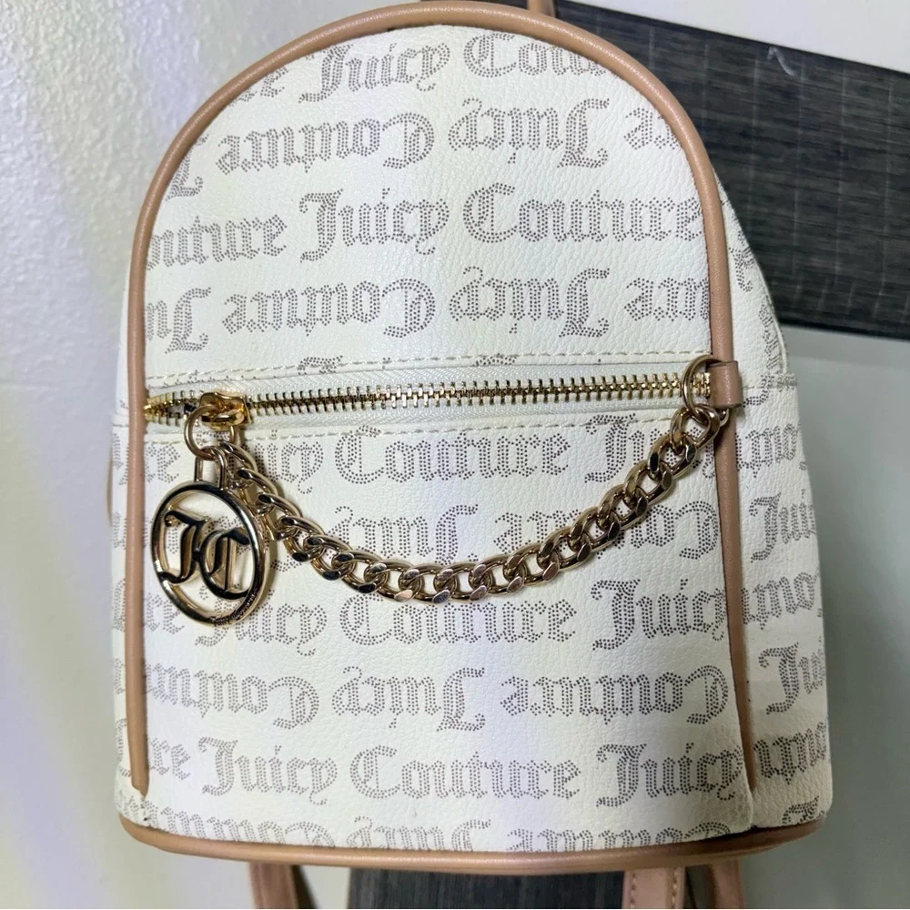Juicy Couture pecan white and tan mini backpack